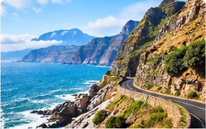 Cape Peninsula coastal cliffs and ocean