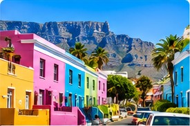 Colourful Bo-Kaap houses in Cape Town